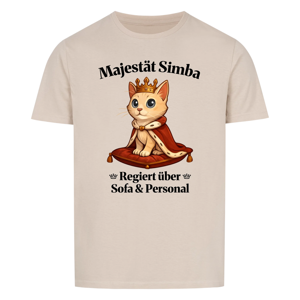 Majestät über Sofa und Personal