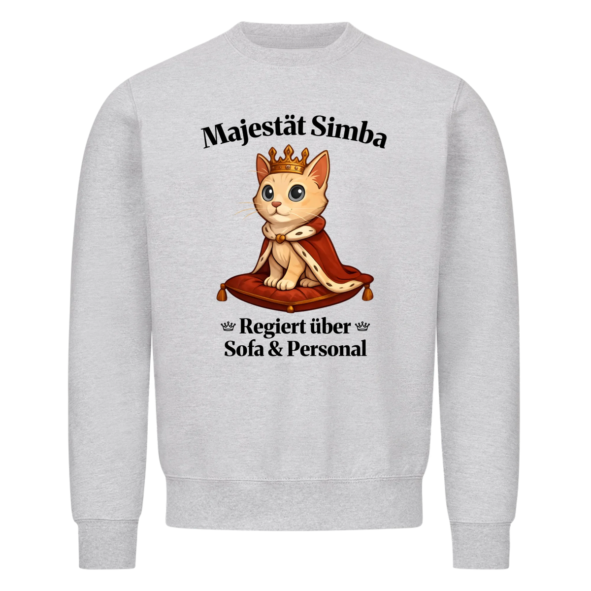 Majestät über Sofa und Personal