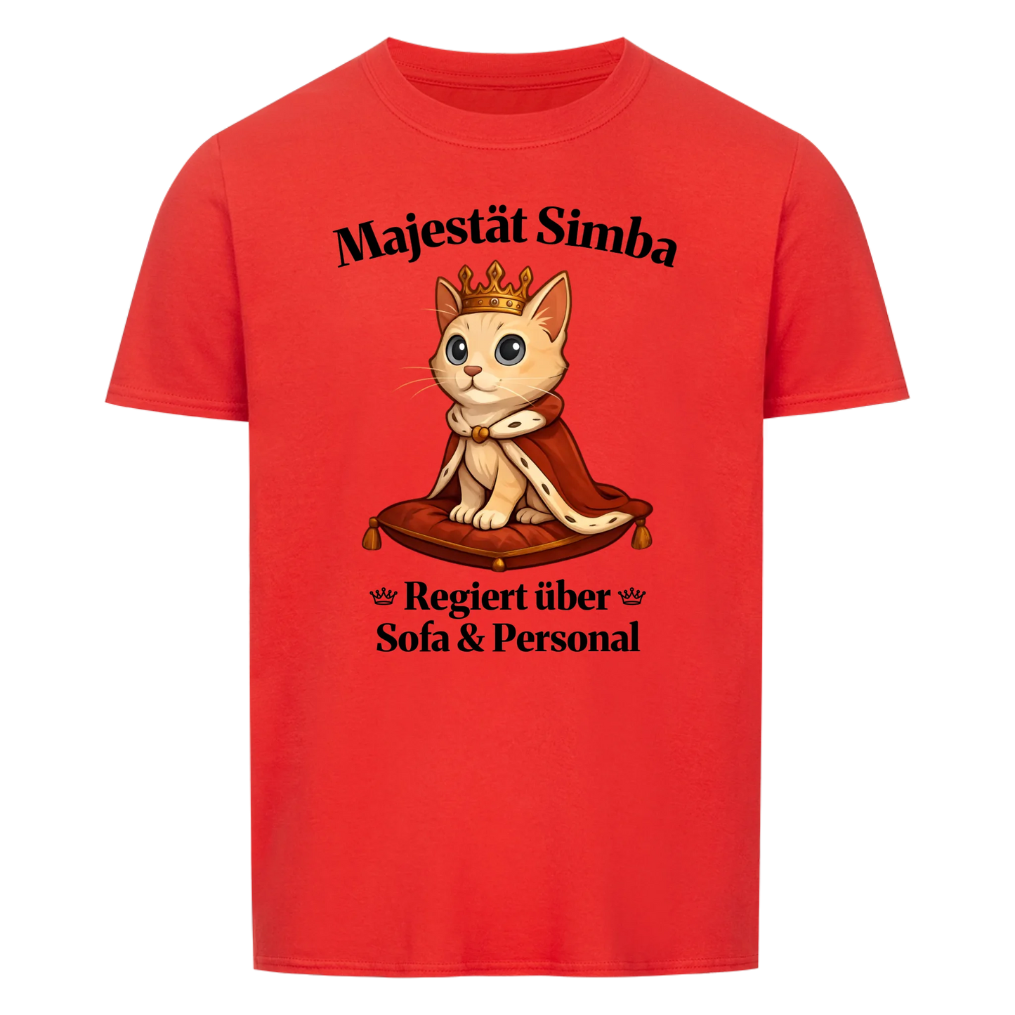 Majestät über Sofa und Personal