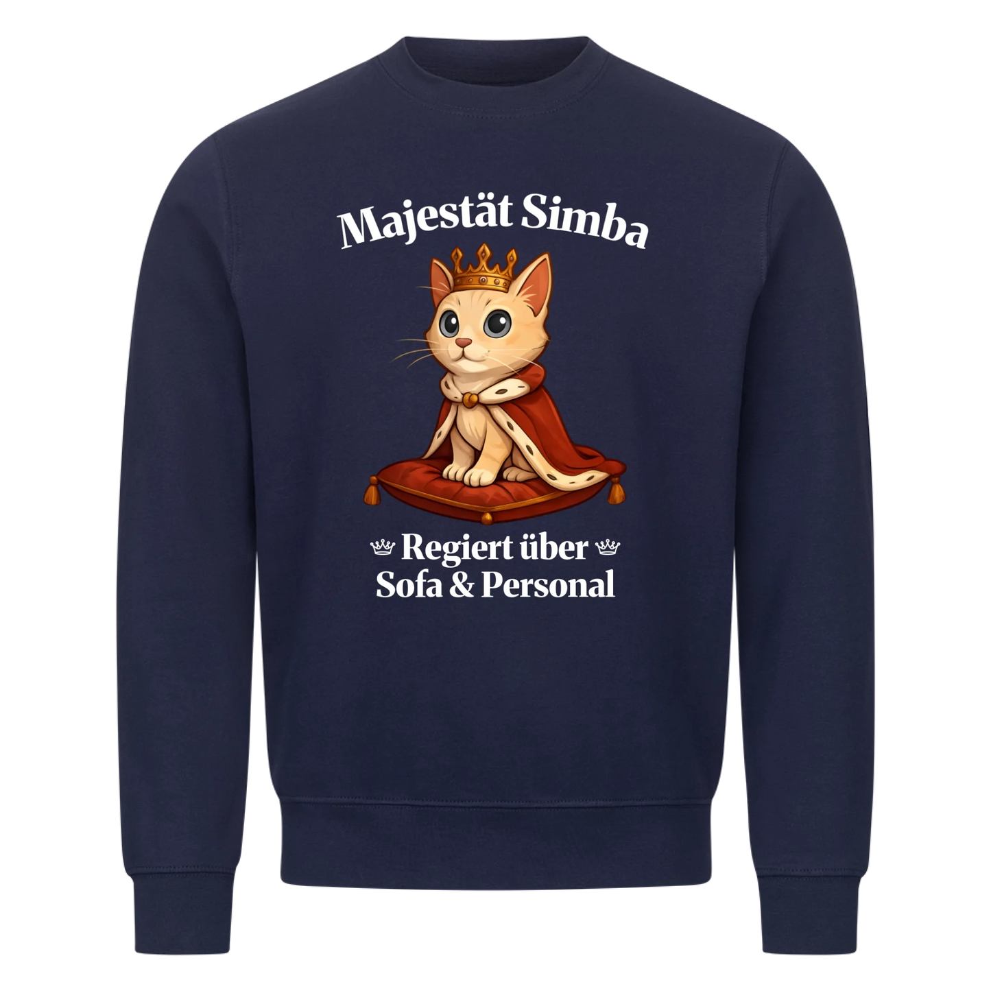 Majestät über Sofa und Personal