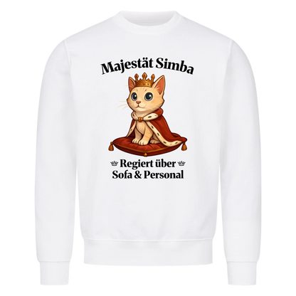 Majestät über Sofa und Personal