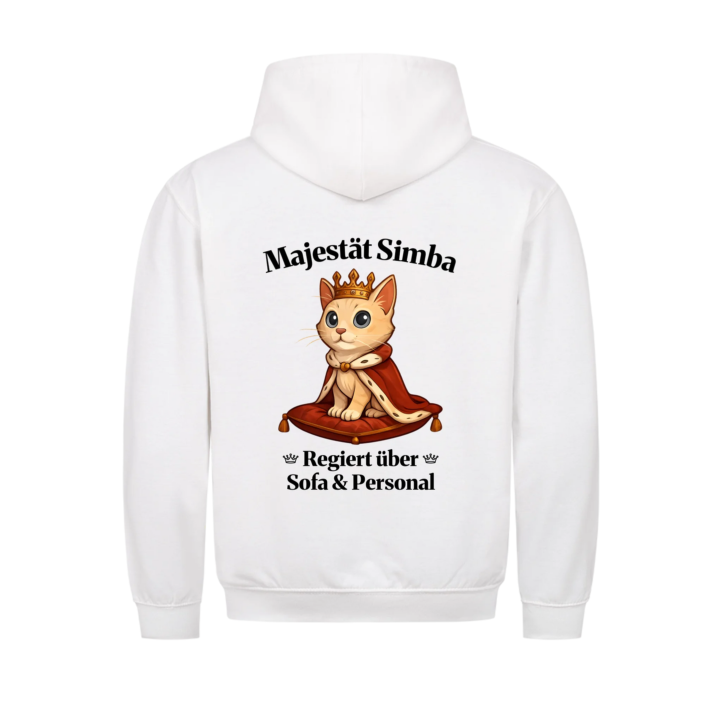 Majestät über Sofa und Personal