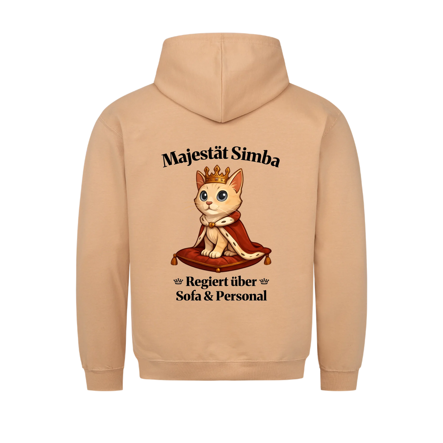 Majestät über Sofa und Personal