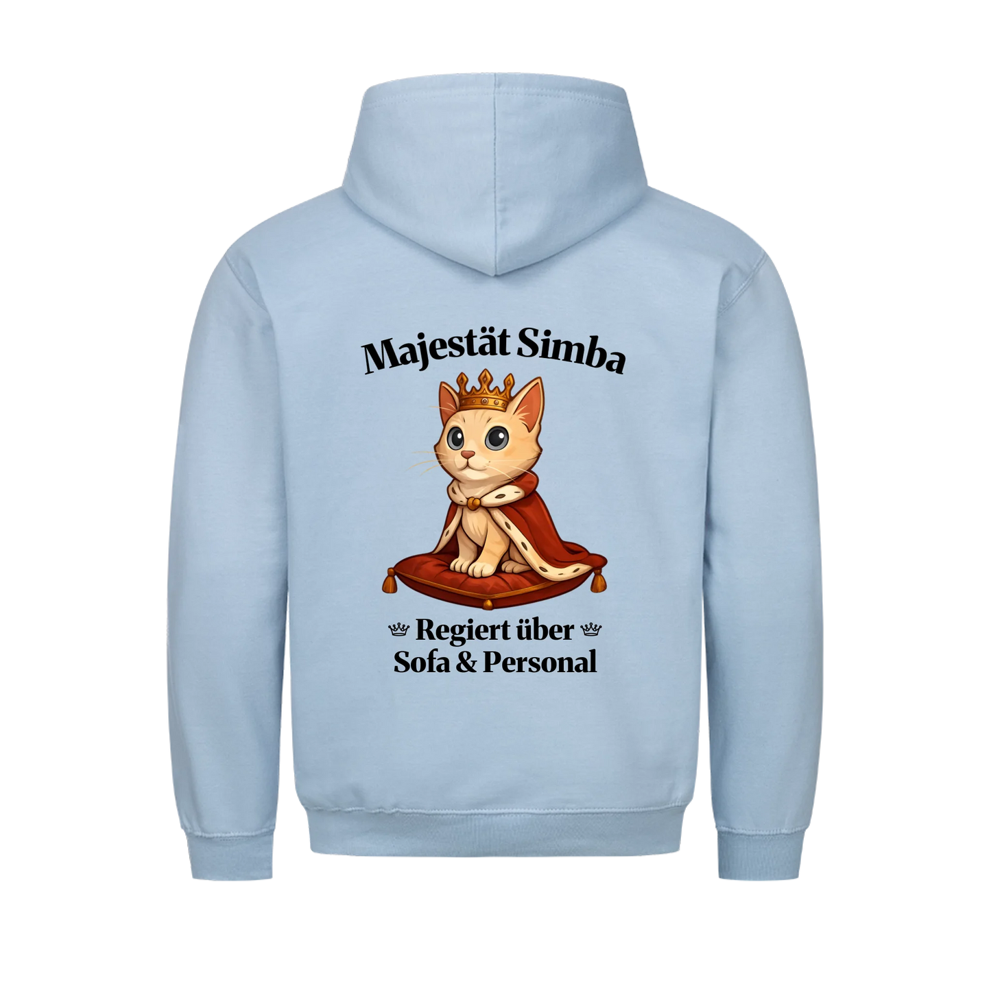 Majestät über Sofa und Personal