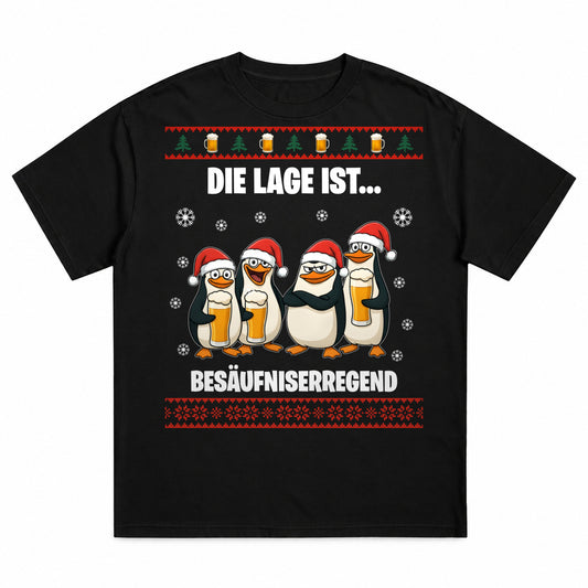 Besäufniserregende Lage von Pinguinen - Christmas Tee