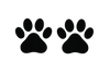 erstelle ein Icon, aus 2 Hundpfoten in schwarz